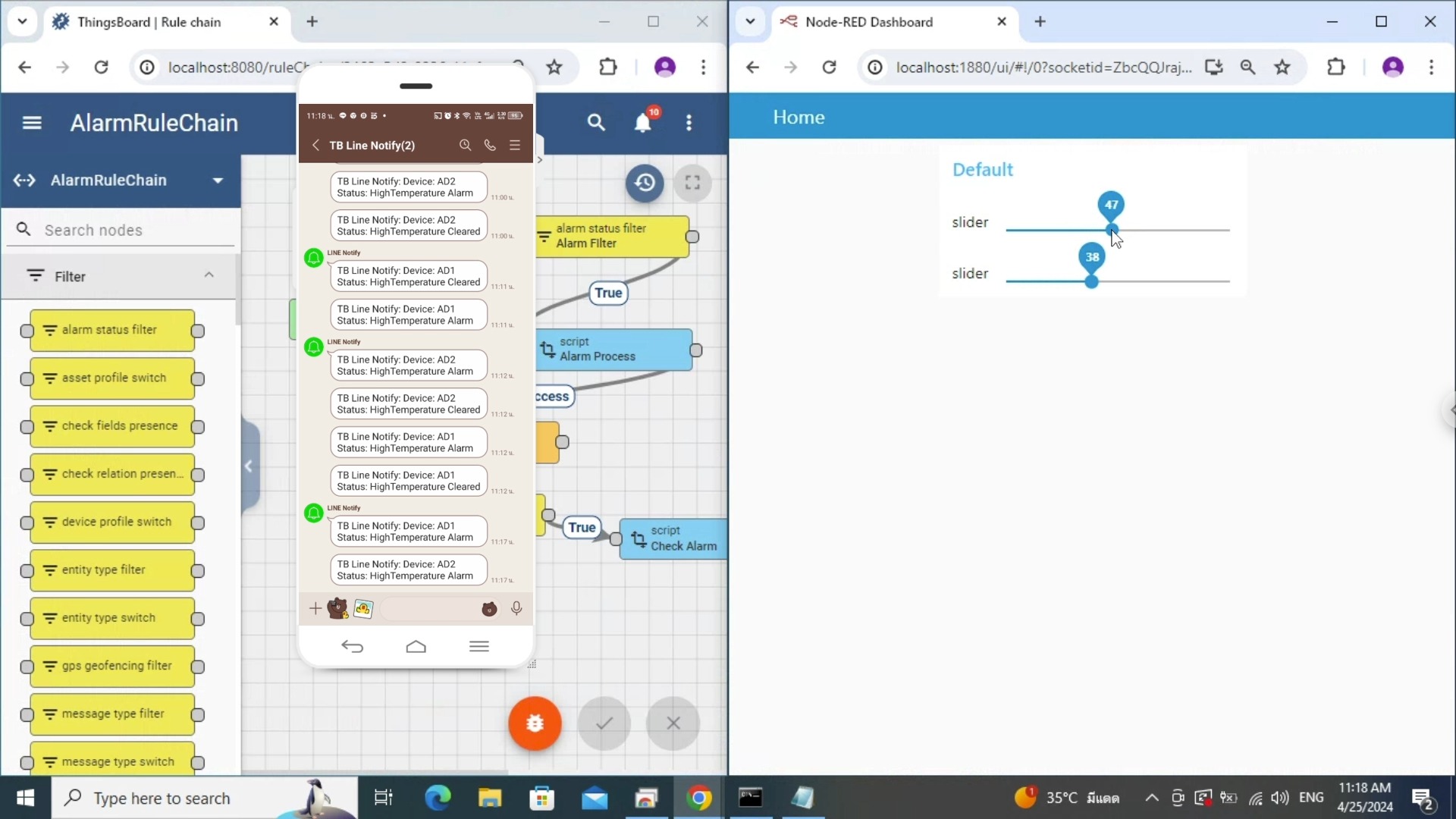 ศึกษาการใช้งาน Rule Chain ของ ThingsBoard ผ่านการแจ้งเตือนไปที่ Line ...