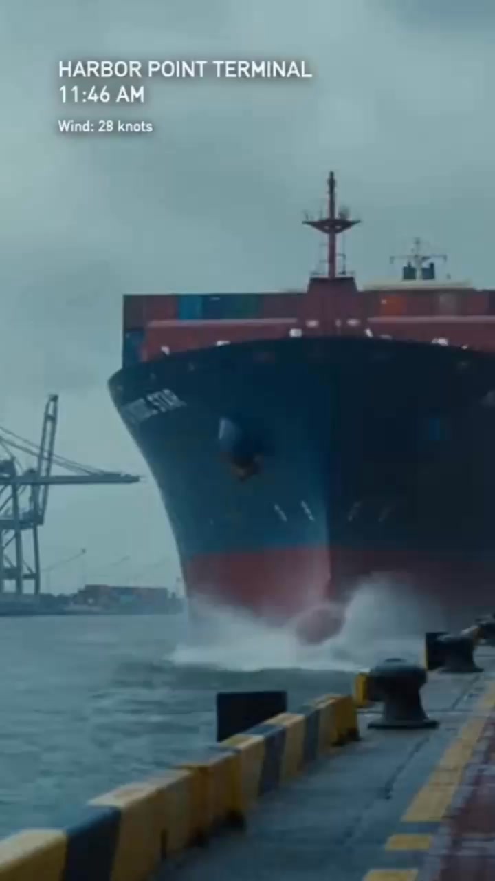 Cargo Ship Slams Into Dock During Risky Berthing Attempt Strong winds ...