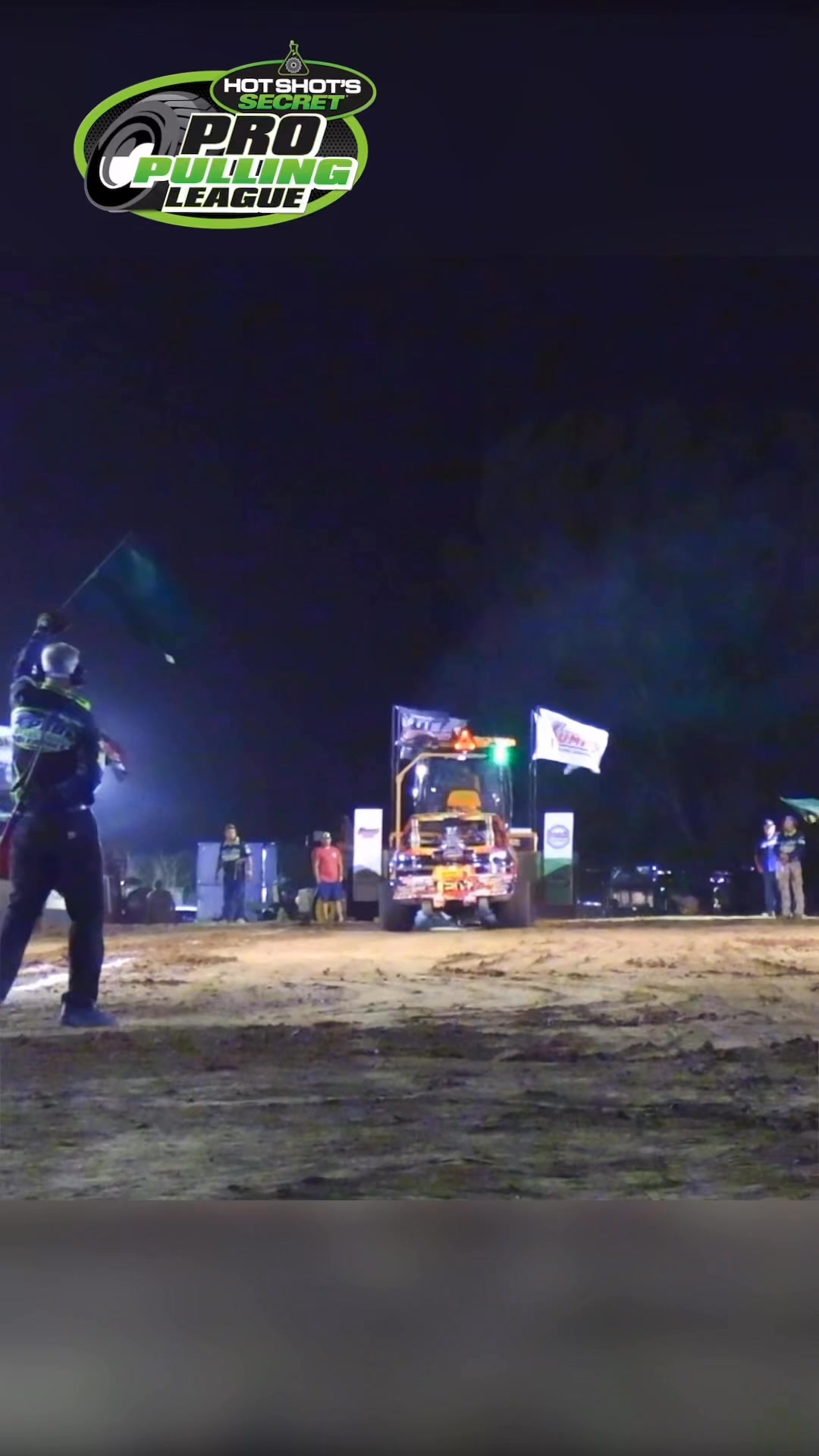 Head on view of the “Kickin’ Up Dust” Pro Mod 4x4 Trucks pulling ...