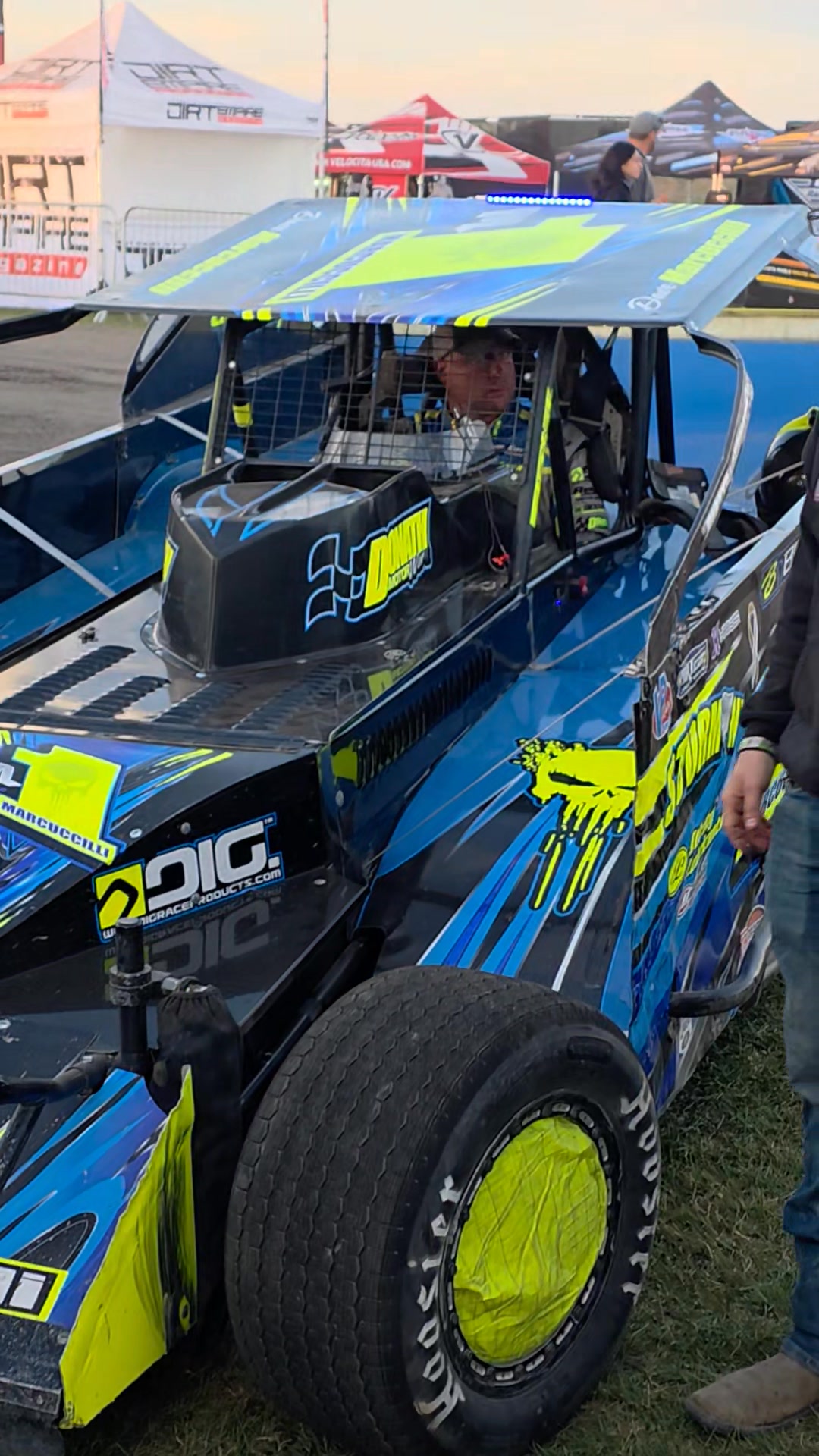 He's focused and ready to load in the infield for the Salute to the ...