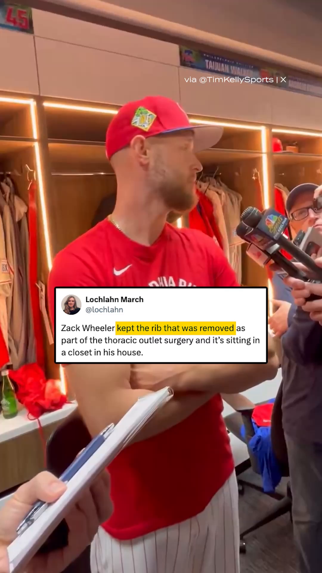 Zack Wheeler really kept his removed rib after surgery 💀 | CBS Sports ...