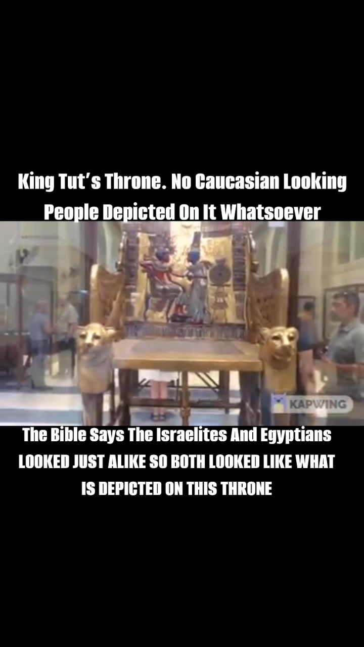 Here we have the golden throne of King Tut and look how these people ...