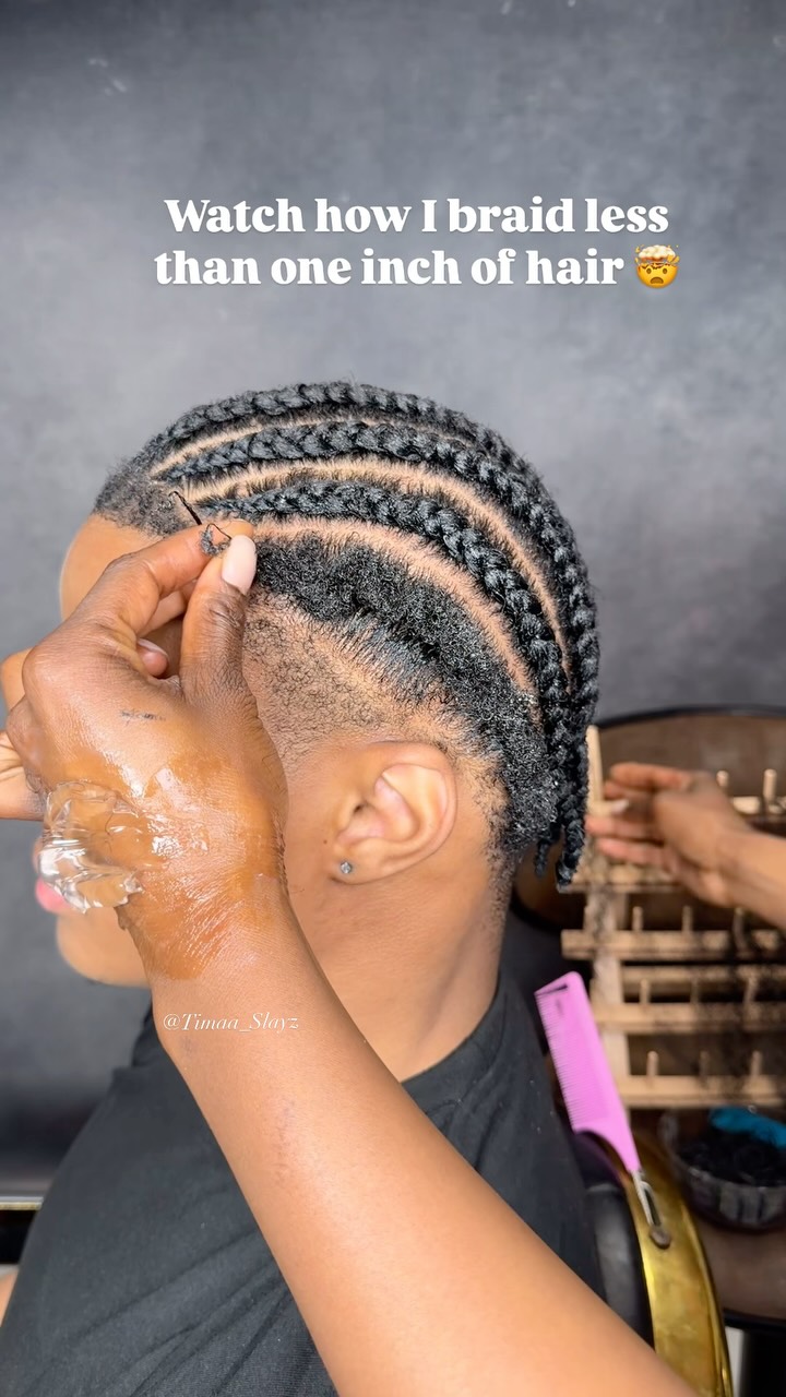 BRAIDING LESS THAN 1 INCH OF HAIR? WATCH THIS TRANSFORMATION 💫 Using ...