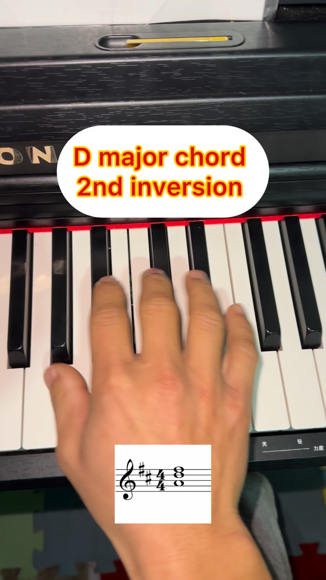 D major chord. Right hand (2nd inversion) #pianochords #piano # ...