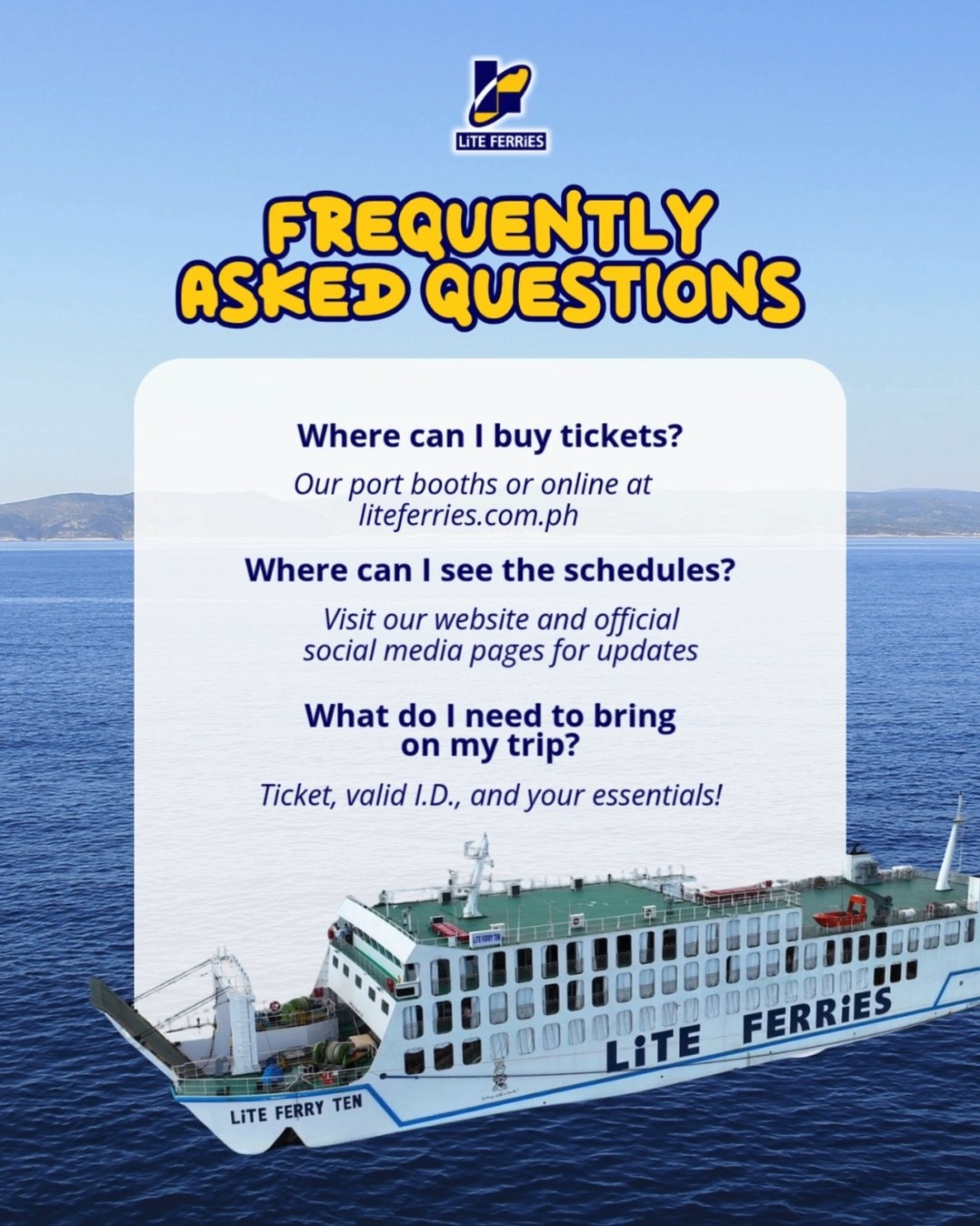 Got Questions? Dive into our Lite Ferries FAQs and sail smoothly with ...