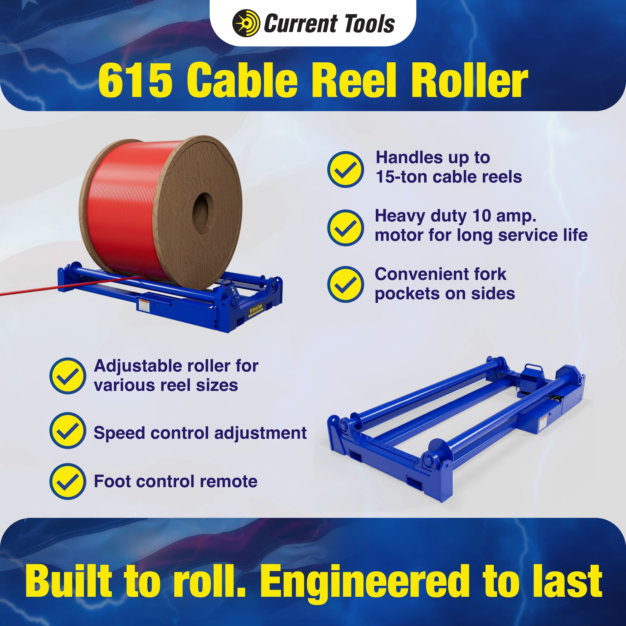 Rollin’ heavy without breaking a sweat! 💪 The 615 Cable Reel Roller has ...