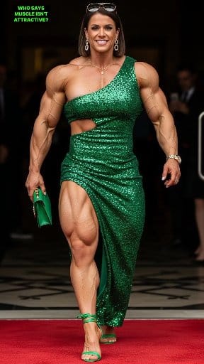 bodybuilder formal dress Sheryl, The Monster Female – Met Gala VIP Guest 🤗, Sheryl stuns in this green sequin half-cut gown as she makes a great entry., #bodybuilding #fashion #reels #womensfashion DATE260525-29