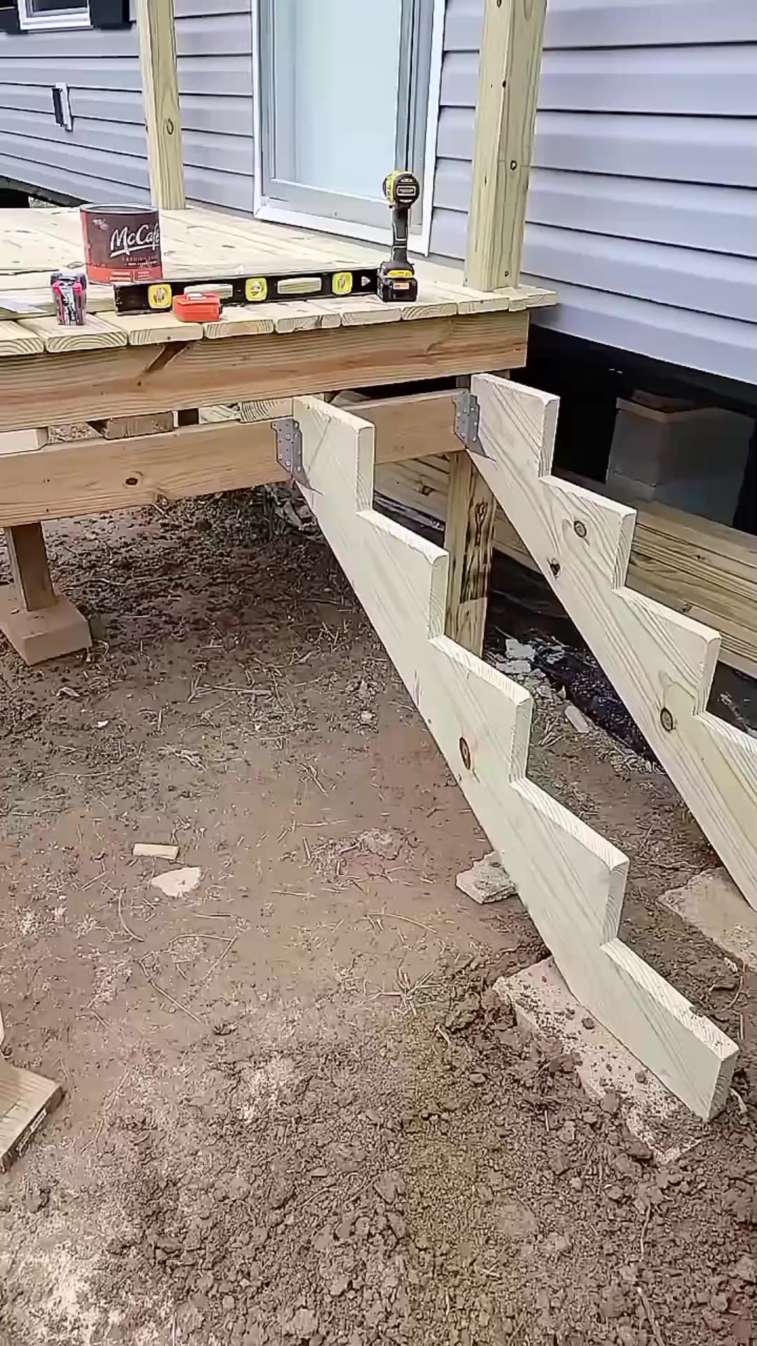 Super strong Step Stringer Attachment #construction | Walsh | Facebook