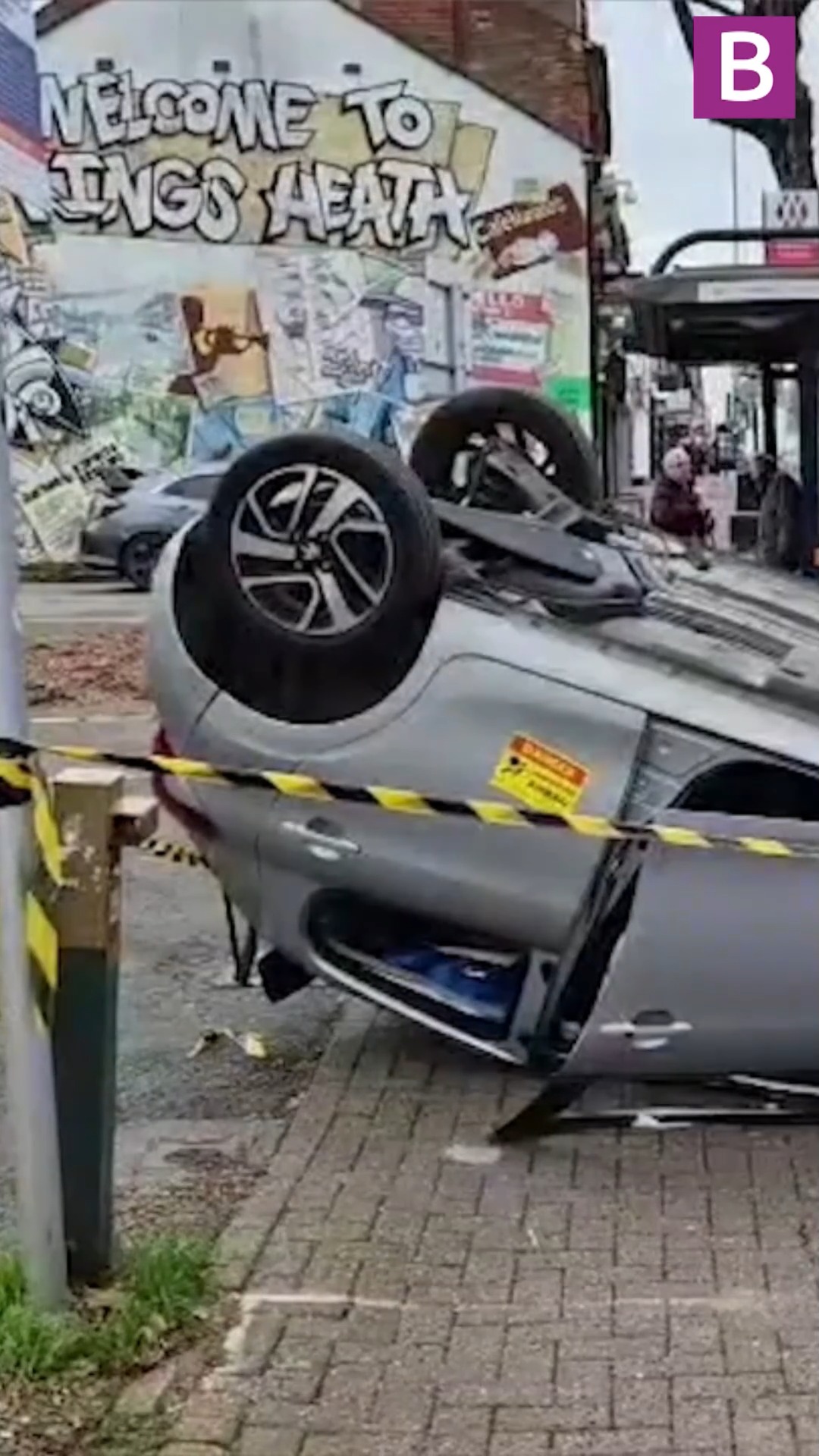 A car had flipped on its roof in a Birmingham crash. Emergency services ...