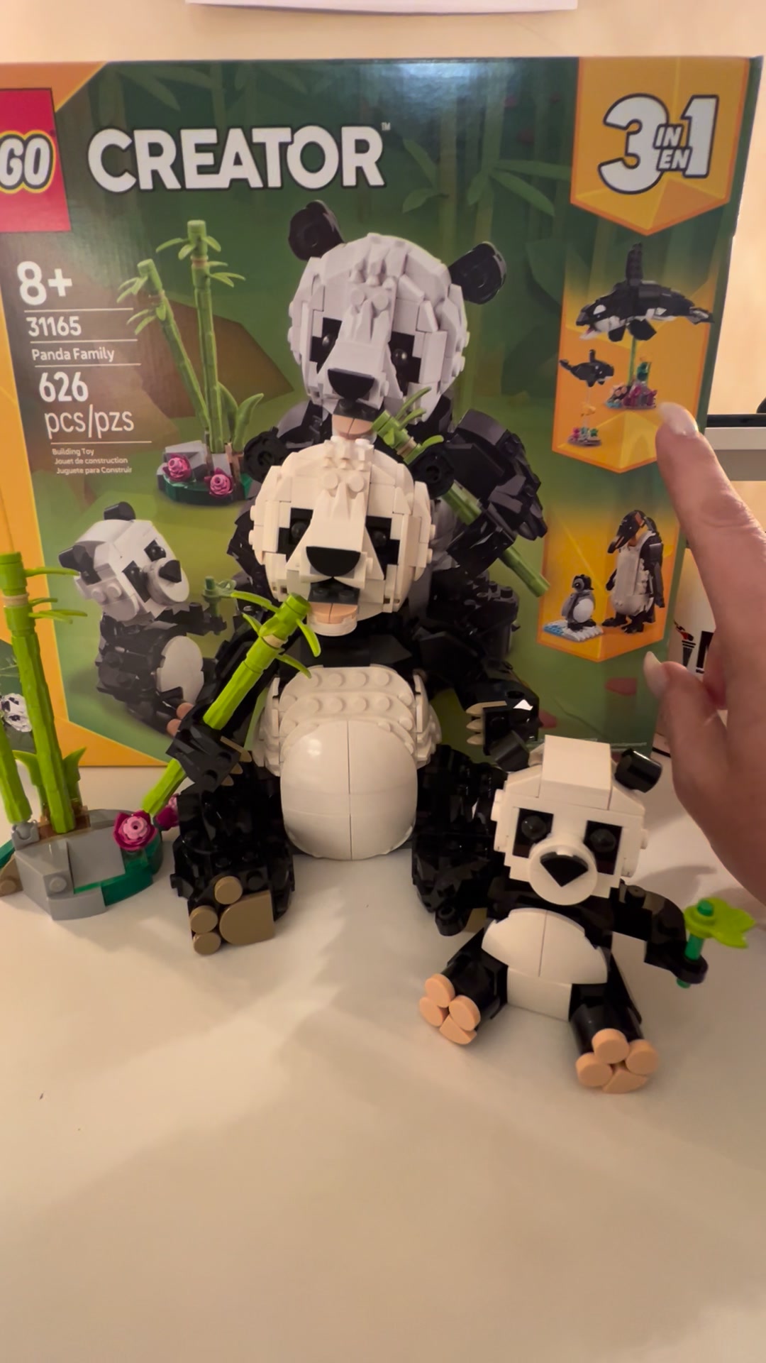 Pochacco and Badtz-Maru from the LEGO 31165 Panda Family set.