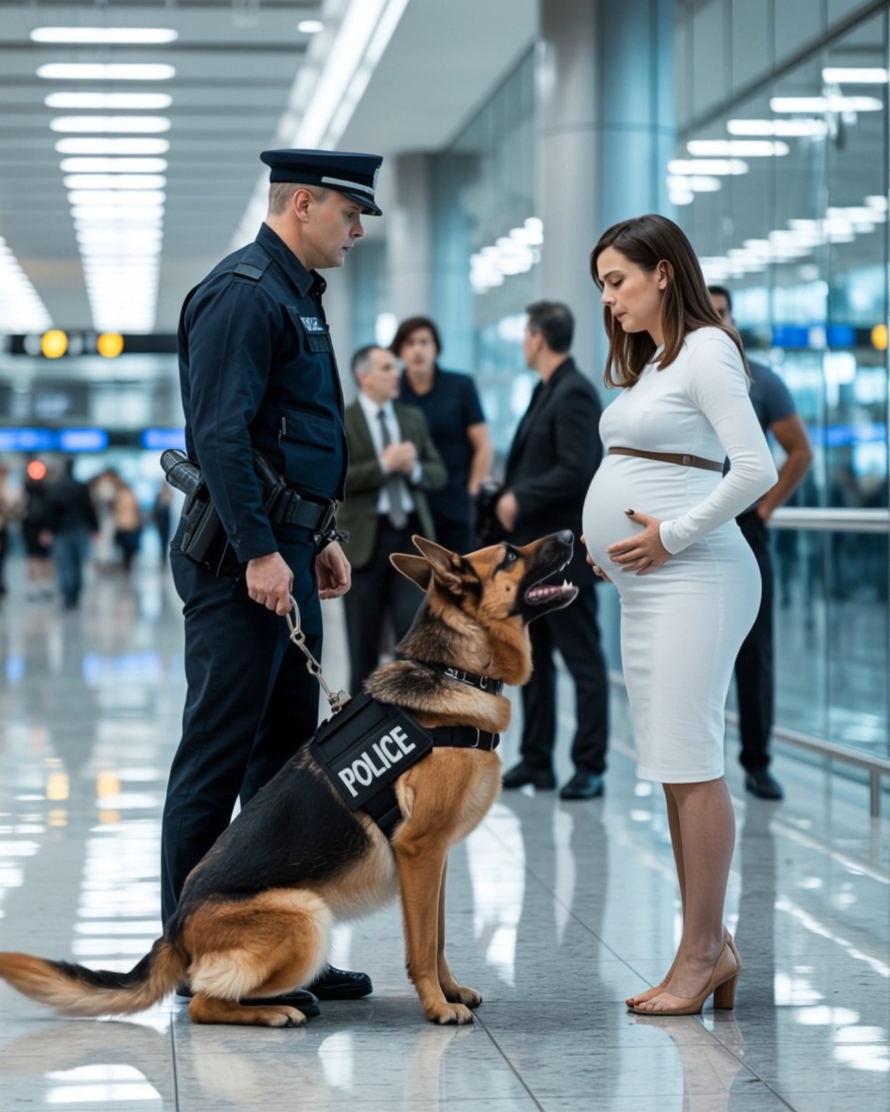 A Dog Barks Frantically at a Pregnant Woman in an Airport—What Security ...