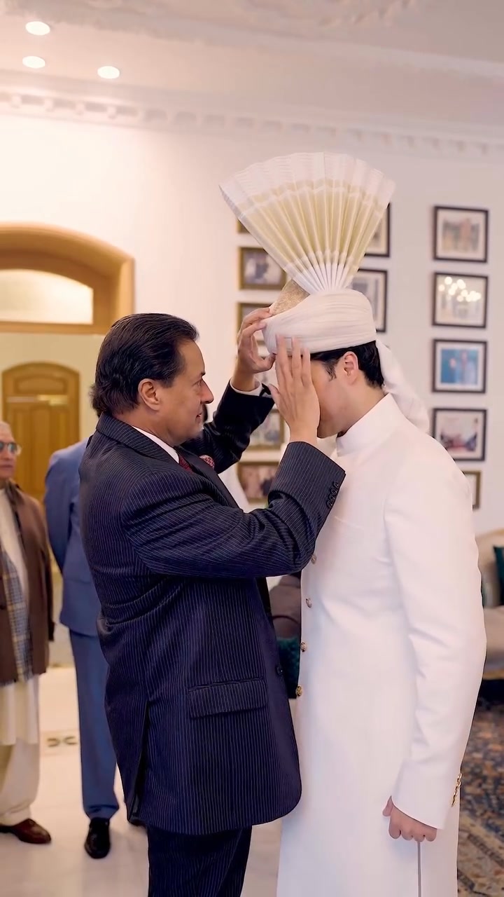 Captain Safdar preparing his son Junaid on his wedding day Capt (R ...
