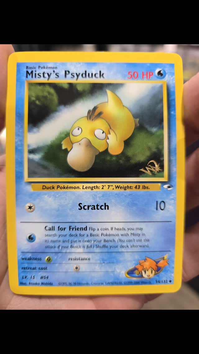 1995 psyduck pokemon card Own Autographed Vintage 1st Gen Limited Supply Colorless Artist Psyduck 053 - 1st Edition