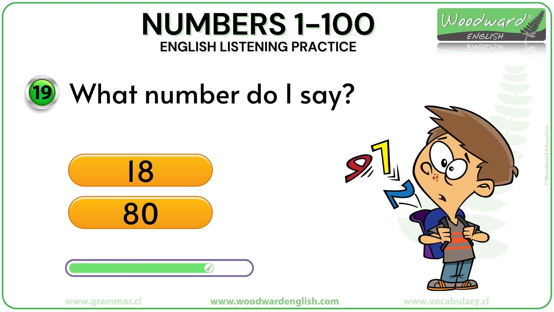 What number do I say? English Quiz | Learn English Numbers 1-100 ...