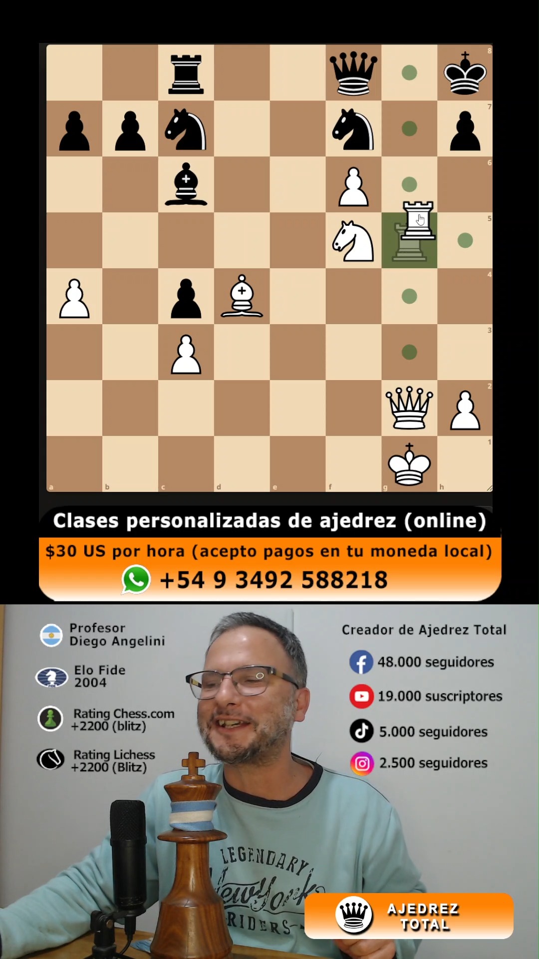 sacrificio de torre para poder pasar dama y dar jaque mate #ajedrez # ...