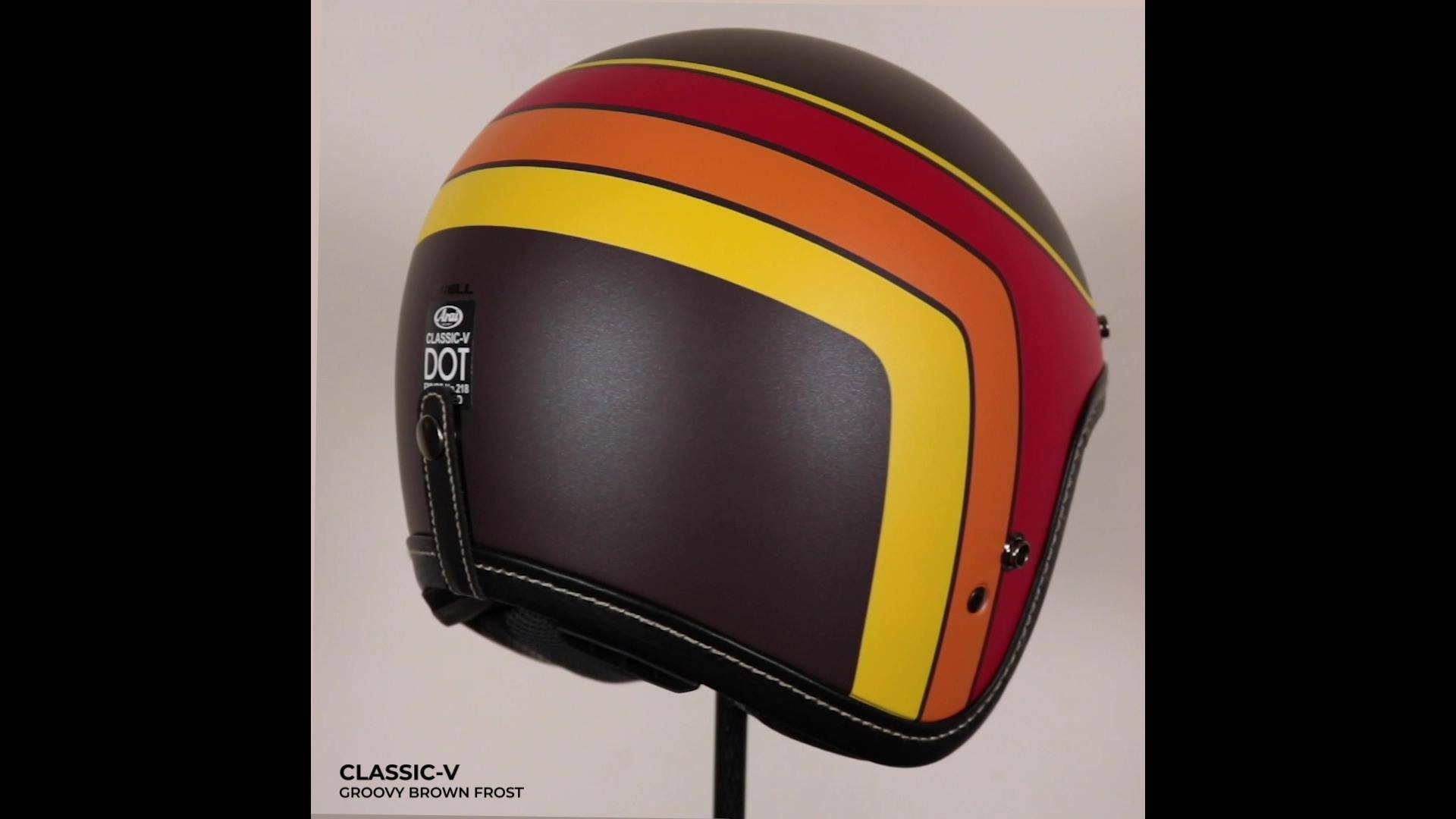arai classic v groovy helmet Classic-V - Metallic Red Traditional stiched faux leather edge trim $469.95 Arai Classic-V Open Face