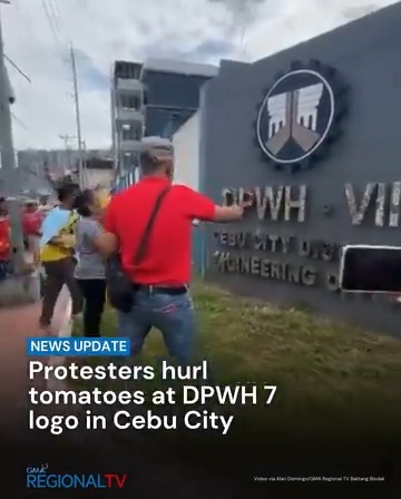 WATCH | NEWS UPDATE: Protesters hurl rotten tomatoes at the logo of the ...