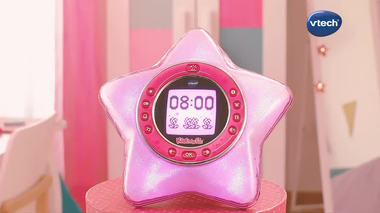 Réveil Enfant VTech KidiMagic Starlight - Projection Plafond, LED Multicolore, Jeux - 6-12 Ans