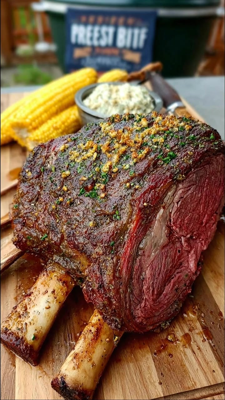 Pellet Smoked Prime Rib with Cowboy Butter Ingredients: For the Prime ...