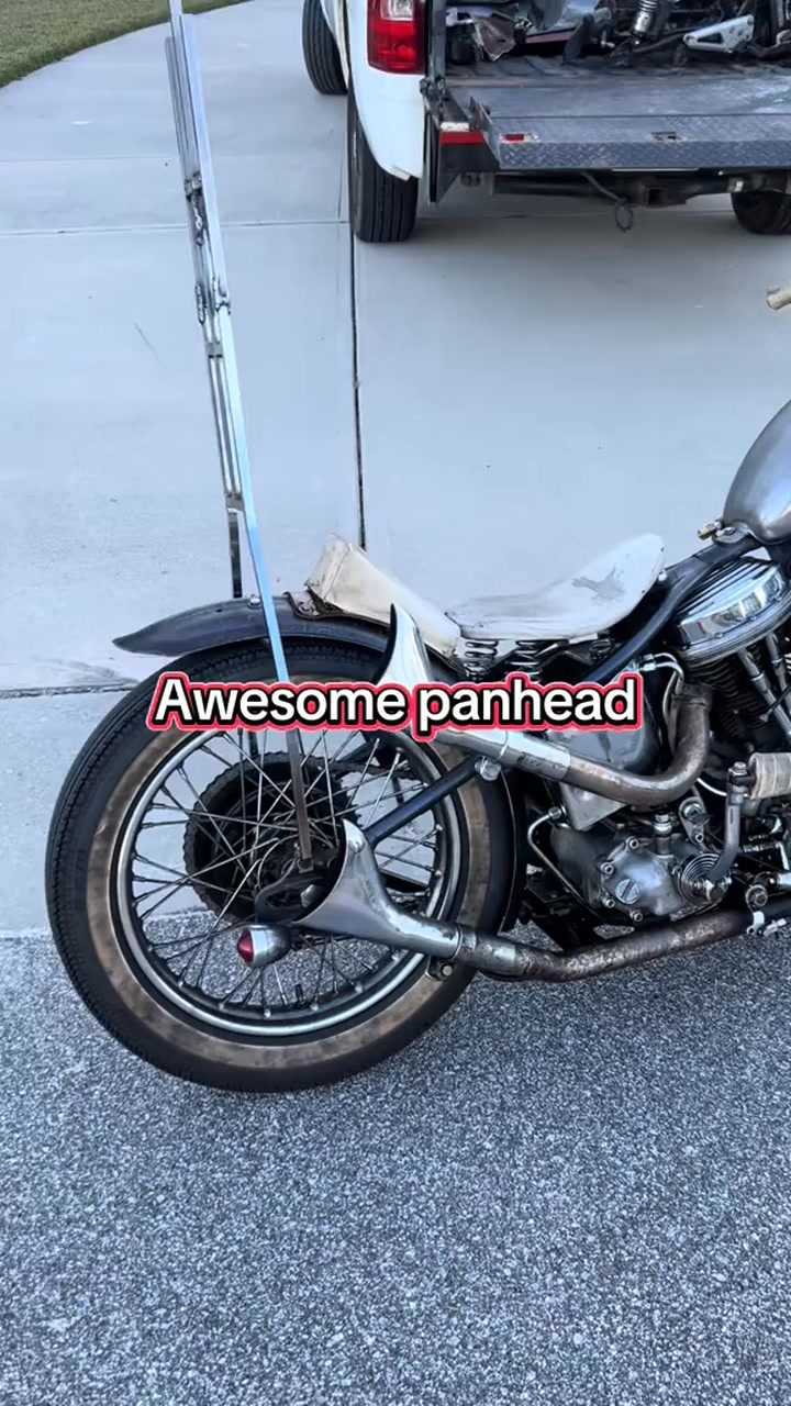 1950 Harley-Davidson Panhead with 1980's haircut. Rich condition