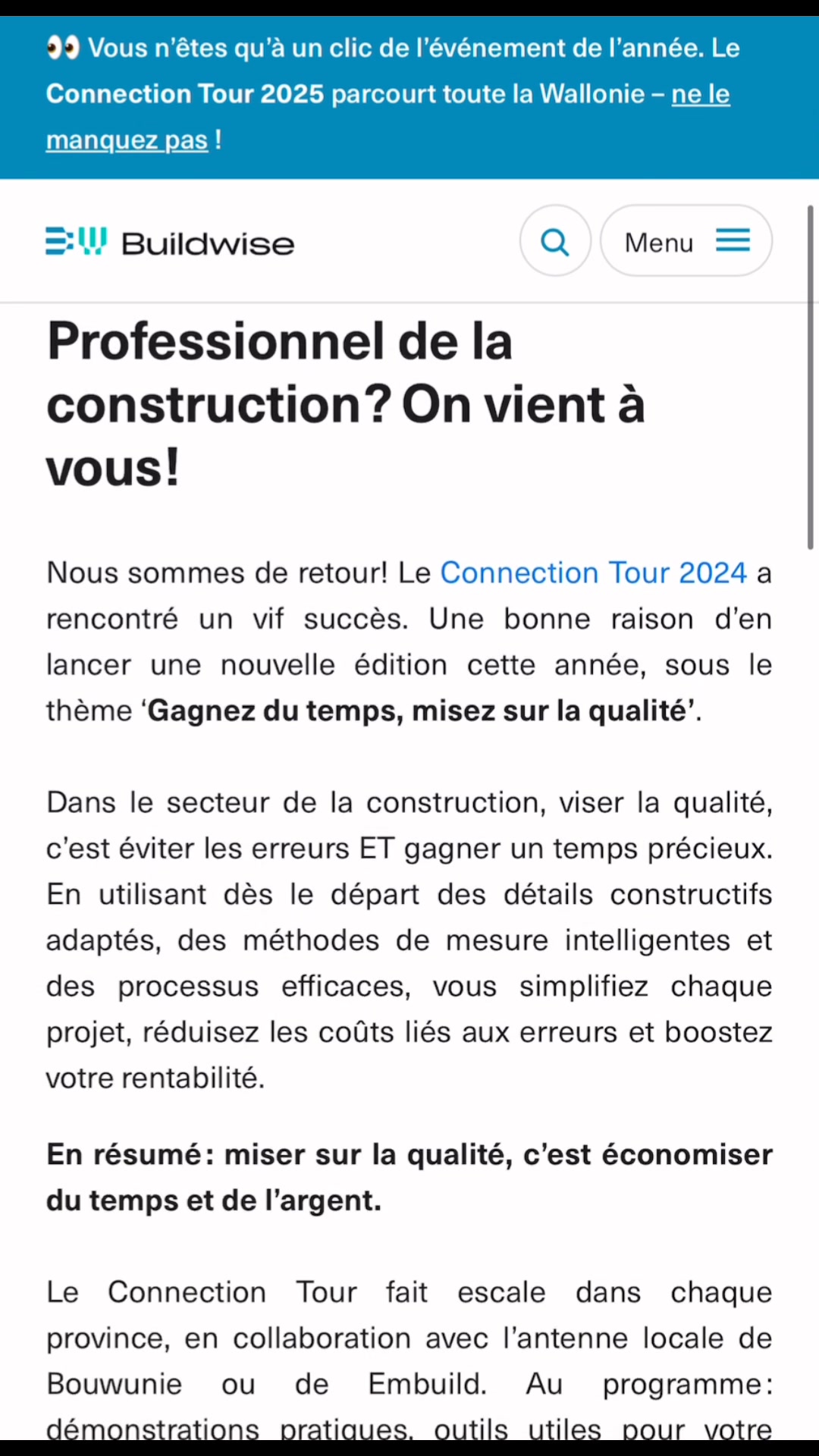 Je serai présent au 𝐂𝐨𝐧𝐧𝐞𝐜𝐭𝐢𝐨𝐧 𝐓𝐨𝐮𝐫 𝟐𝟎𝟐𝟓 organisé par Buildwise ! Un ...
