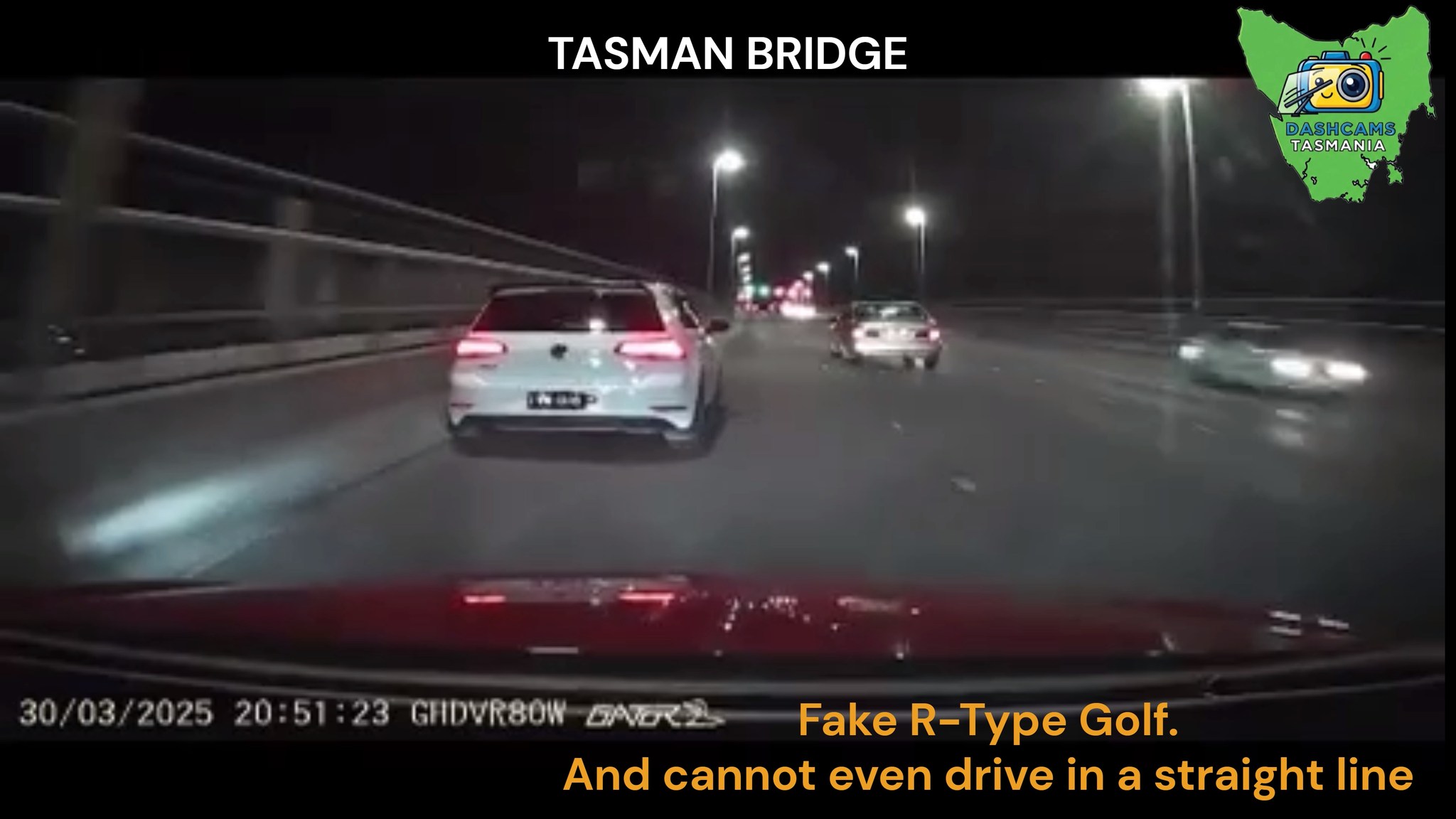 Fake Golf R-type and cannot even drive in a straight line. Hits the ...