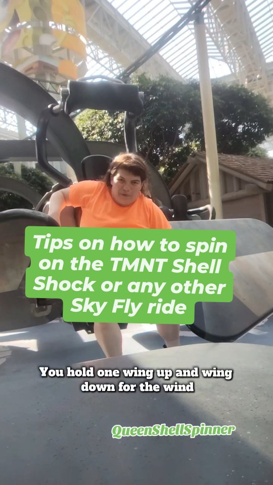 Tip on how to spin on the TMNT Shell Shock or any other Sky Fly ride ...