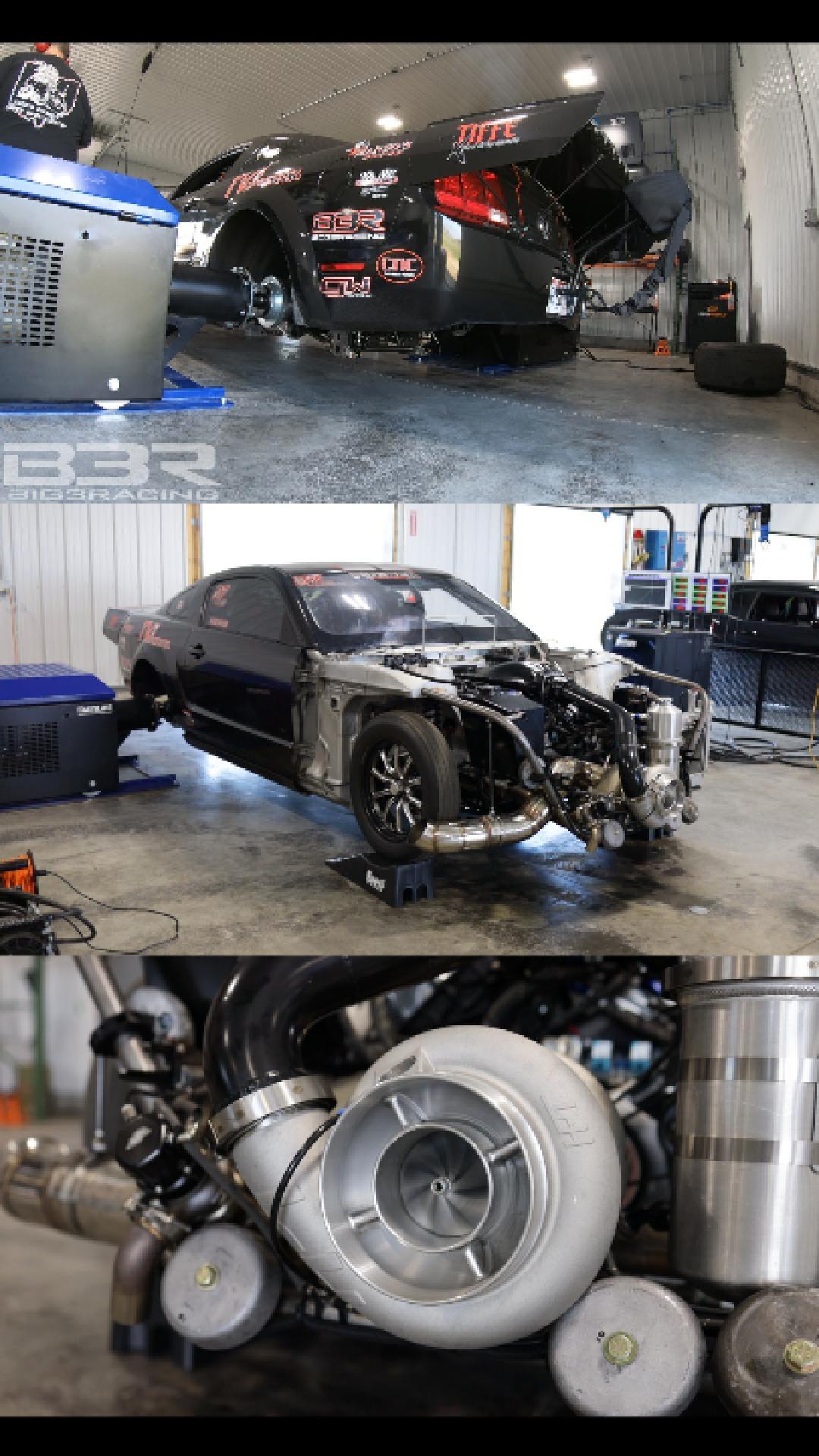 Blake Molnar brought his turbo Coyote powered small tire Mustang for a ...