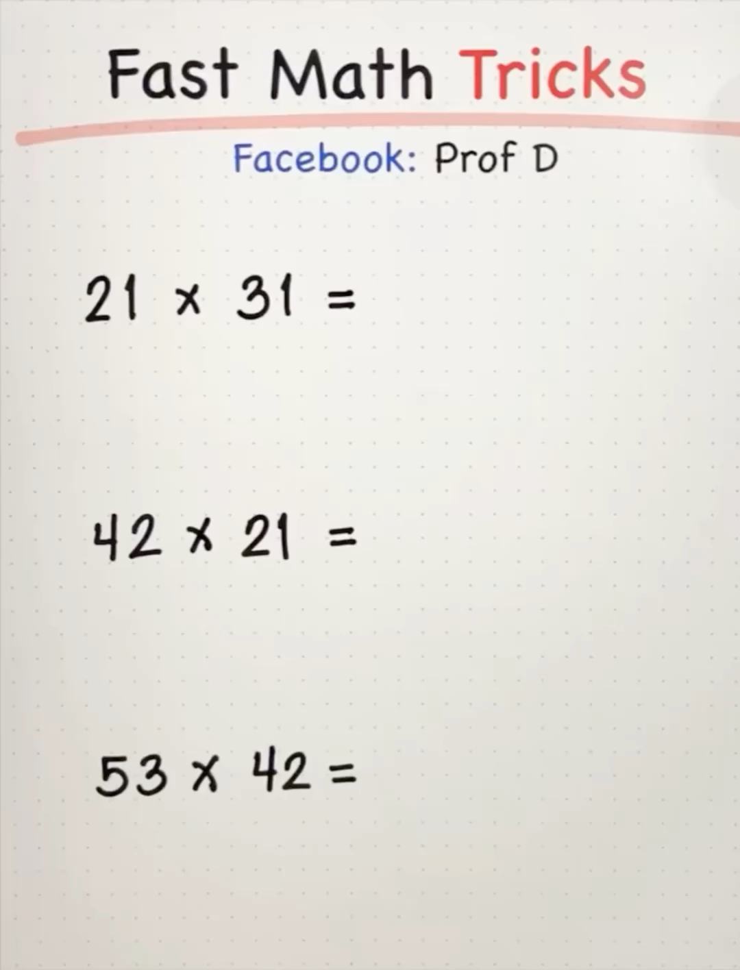 Can You Beat This Math Trick? | Prof D | Facebook