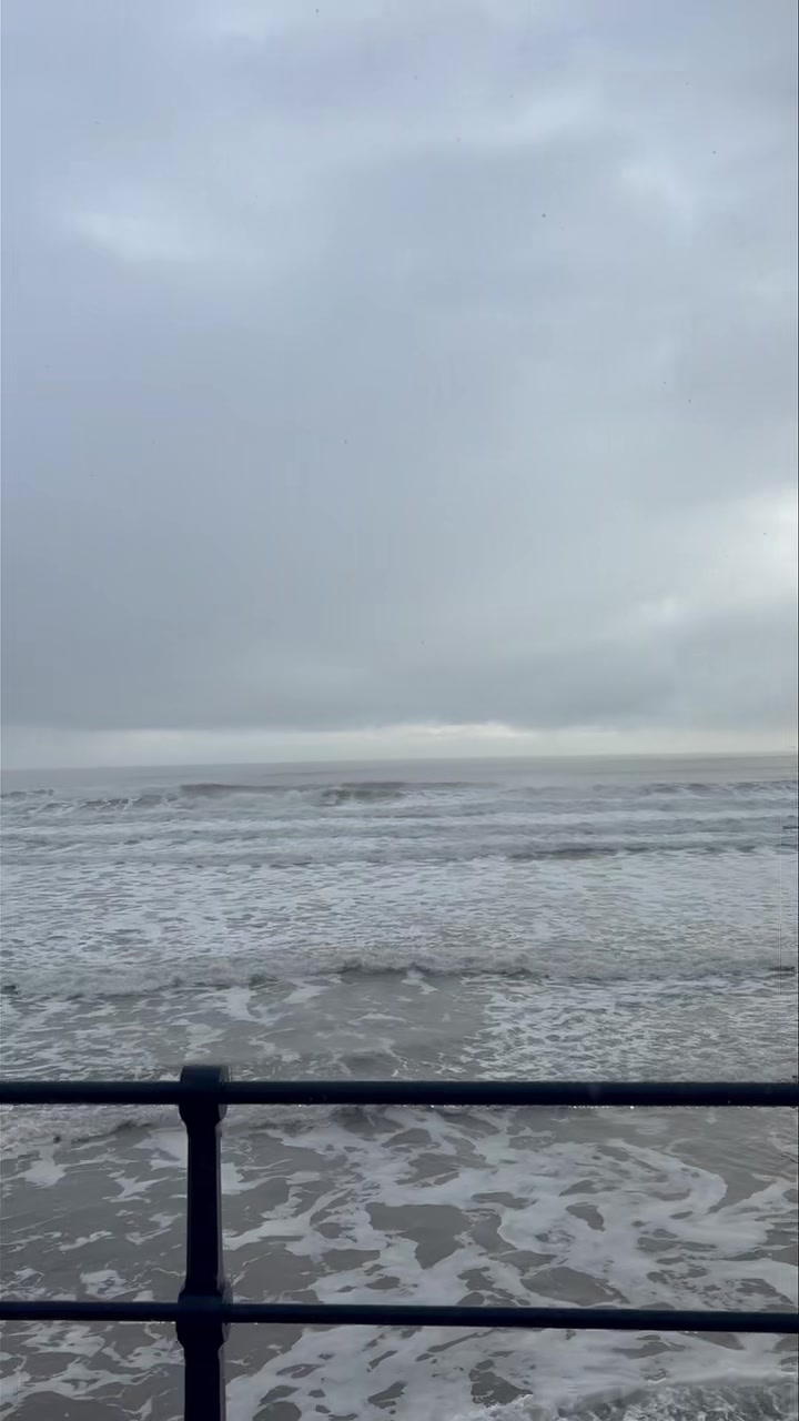 A wet snowy day in Filey today! But isn’t the sea stunning this morning ...