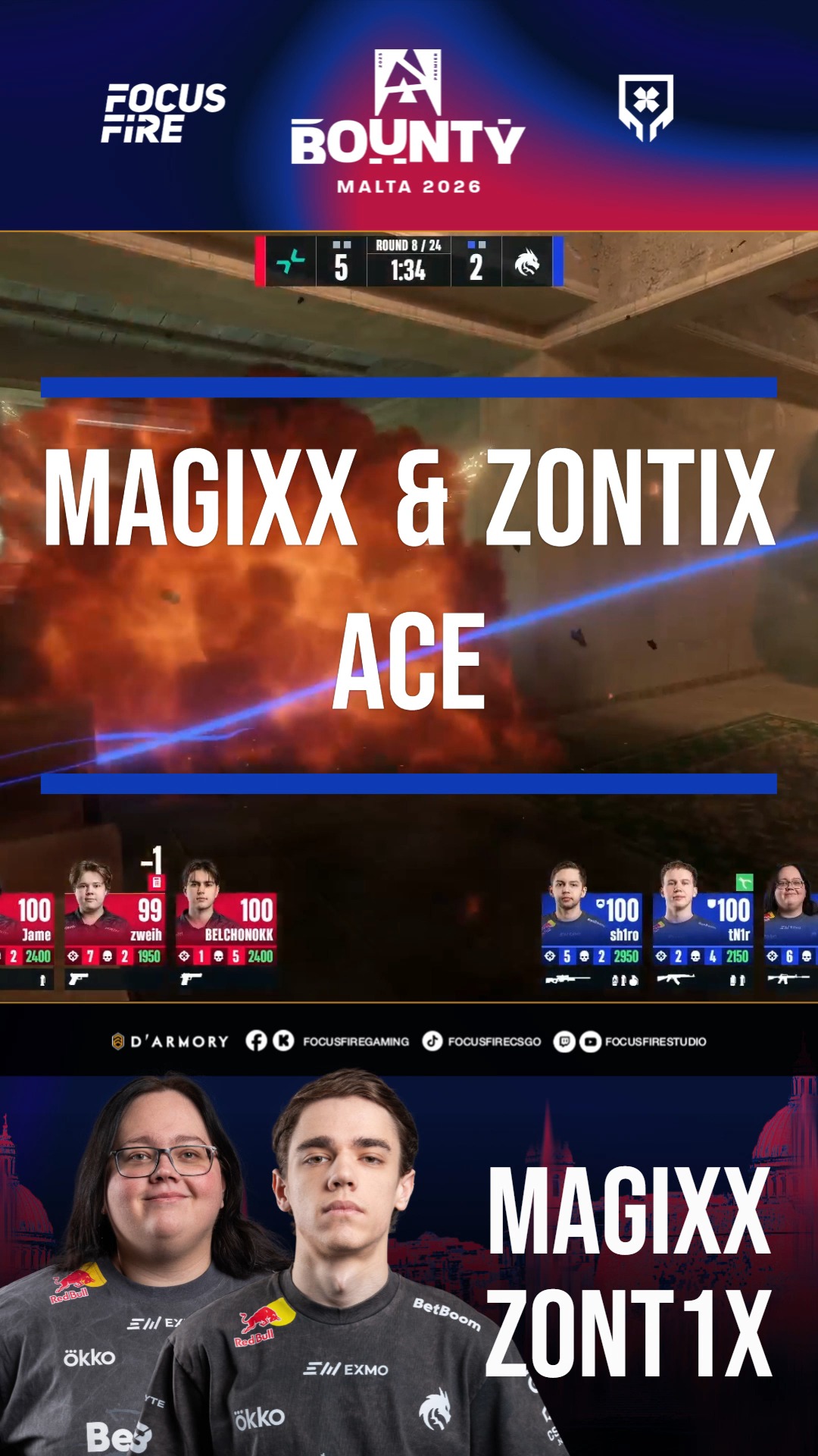 magixx and zont1x with the double ace!! 🤯 #CS2 #BLASTPremier # ...