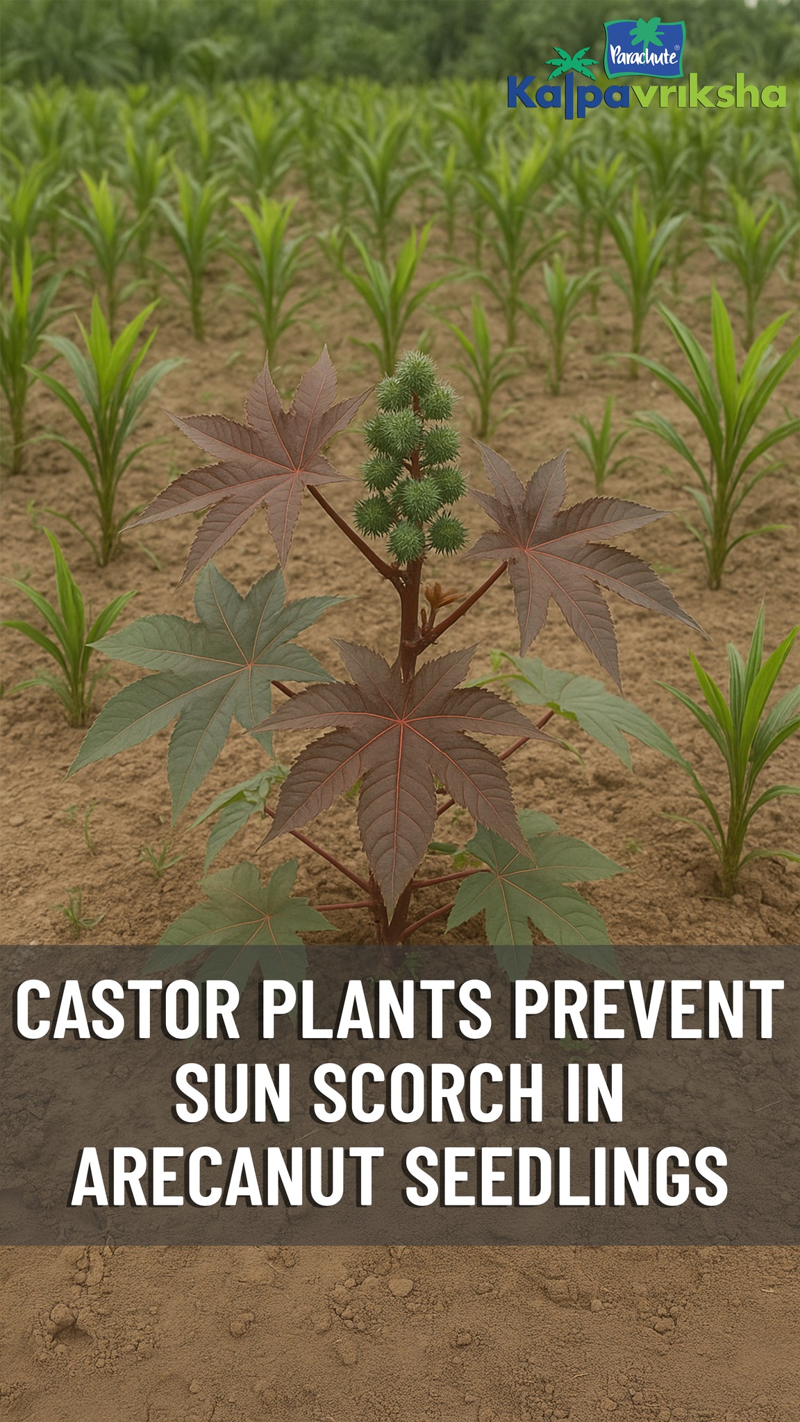 Castor plants help prevent sun scorch in arecanut seedlings by ...