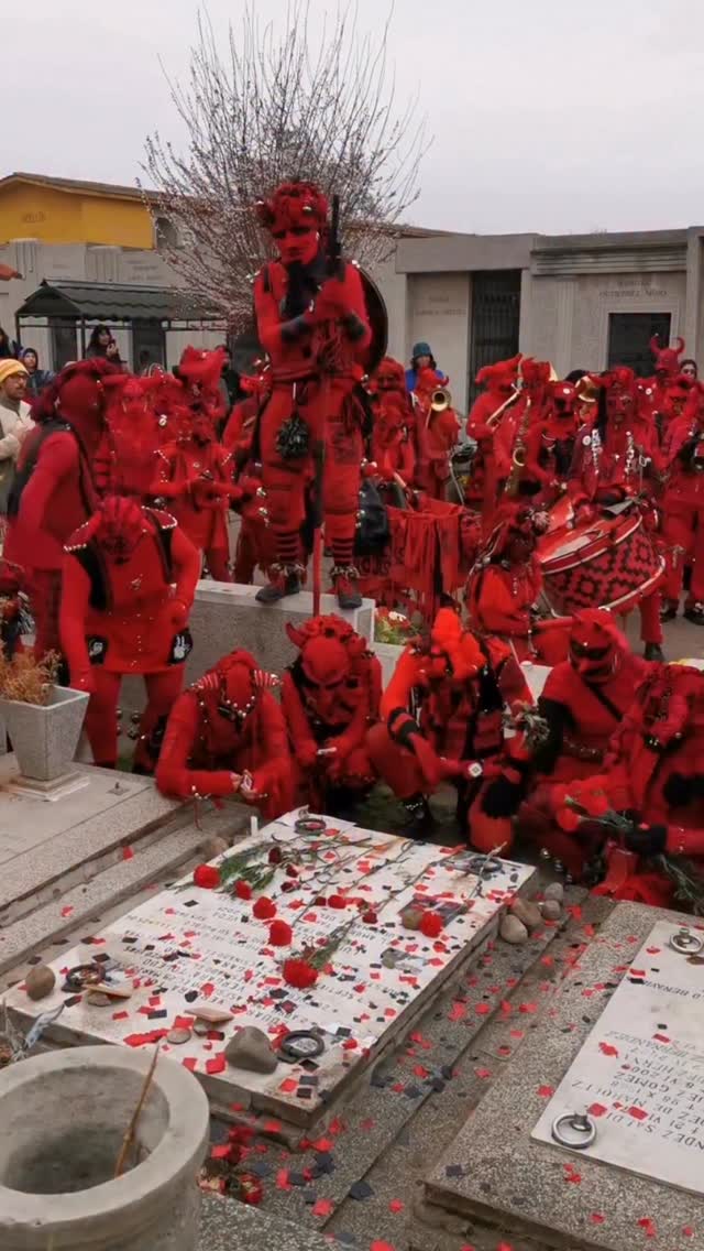 A group known as 'Los Diablos Rojos de Víctor Jara' (The Red Devils of ...