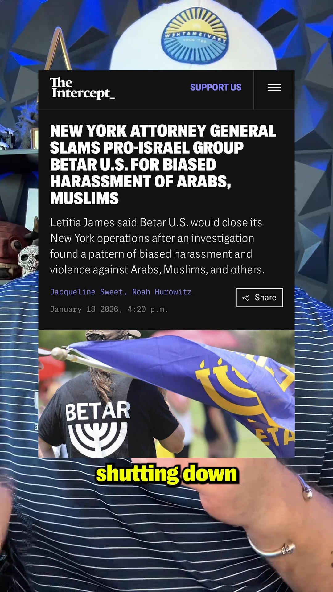 Betar gleefully claimed a role in the arrest last year of pro-Palestine ...
