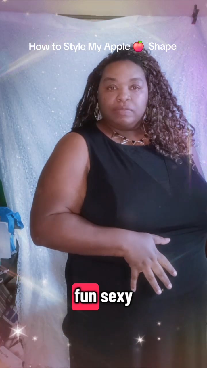 How I style My Apple 🍎 Shape, Fun black sheer body counter dress with a twist, #fbreels2025ツ #curvyconfidence #CurvyAndConfident #appleshape #plussize **Apple-shaped body type**., ### What it means * 