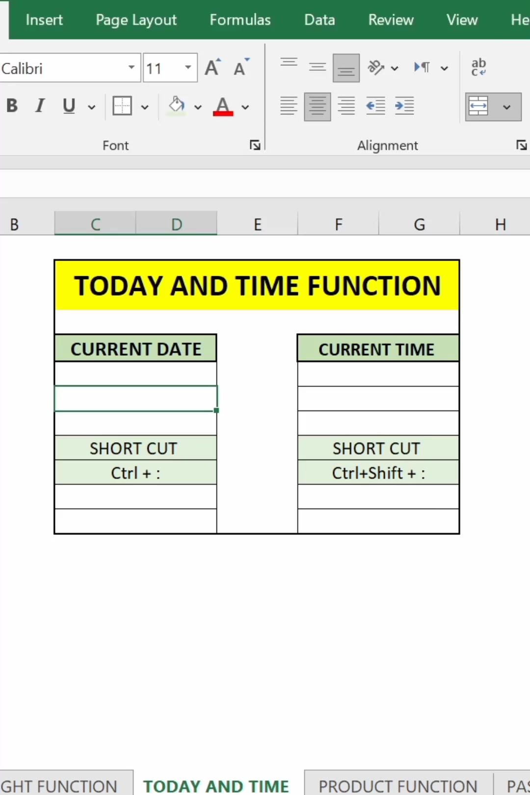 Learn how to insert Date and Time in MS Excel using simple keyboard ...