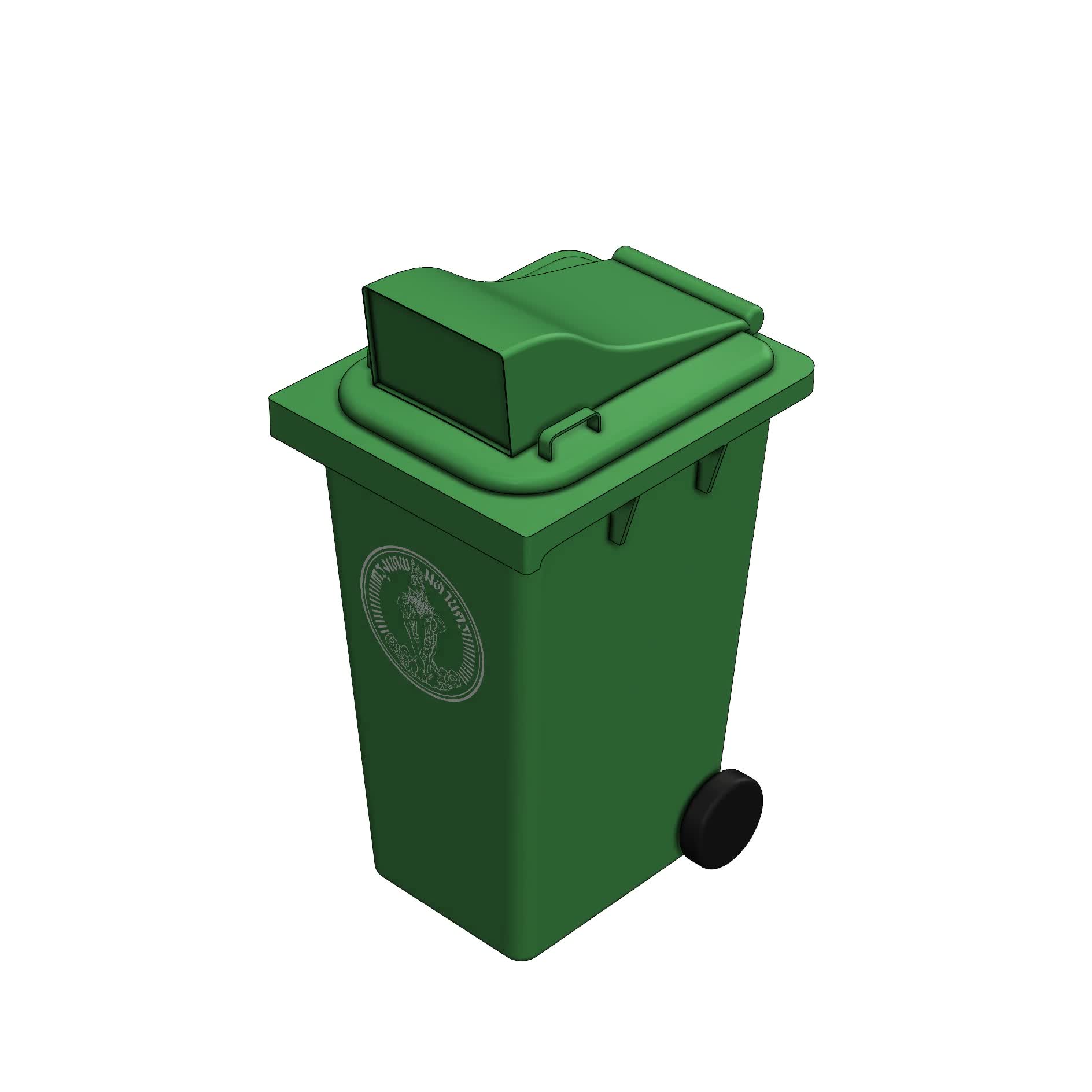 📌 3D Model 📌 ถังขยะ กทม 👉 Trash Bin Solid Green ⌛ View 3D AR: https ...