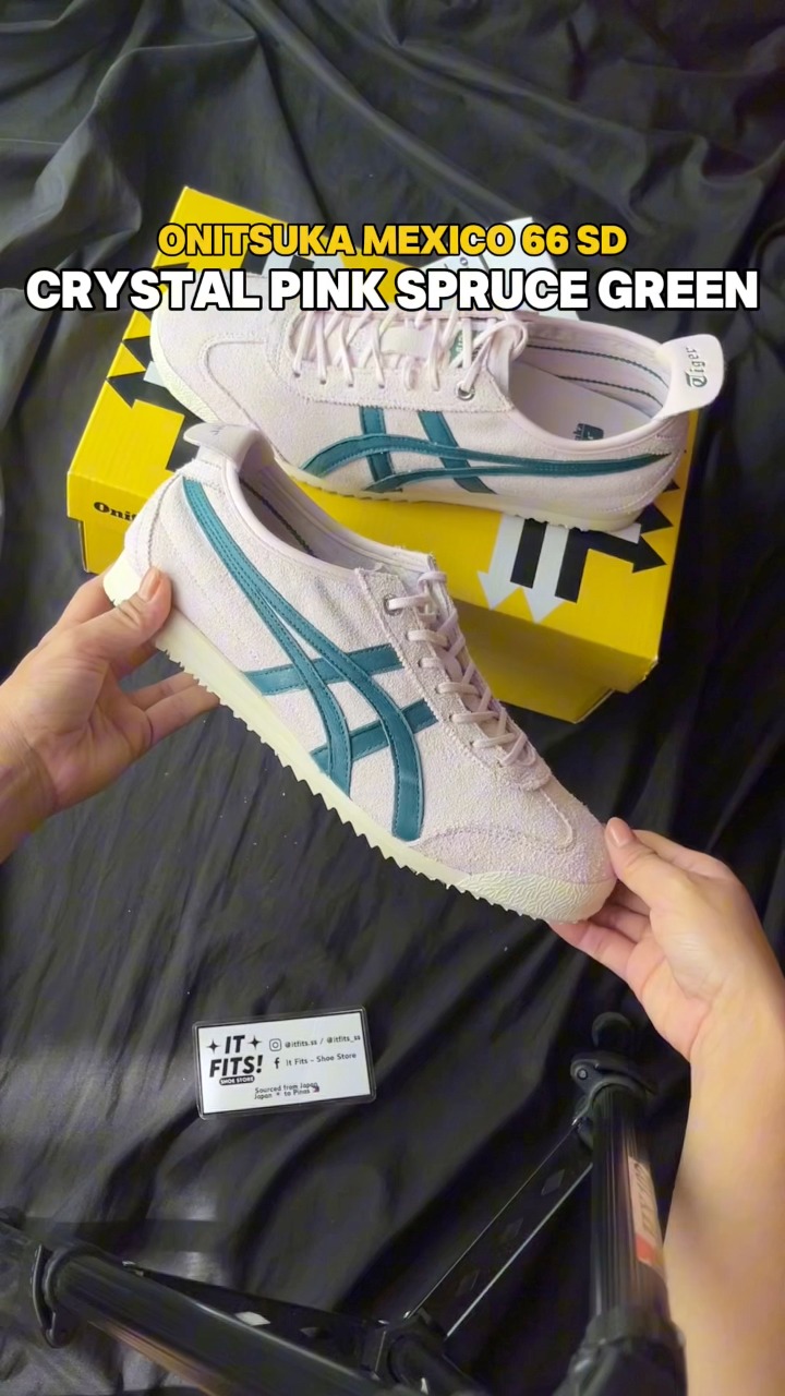 Onitsuka Mexico 66 SD in Crystal Pink Spruce Green available for