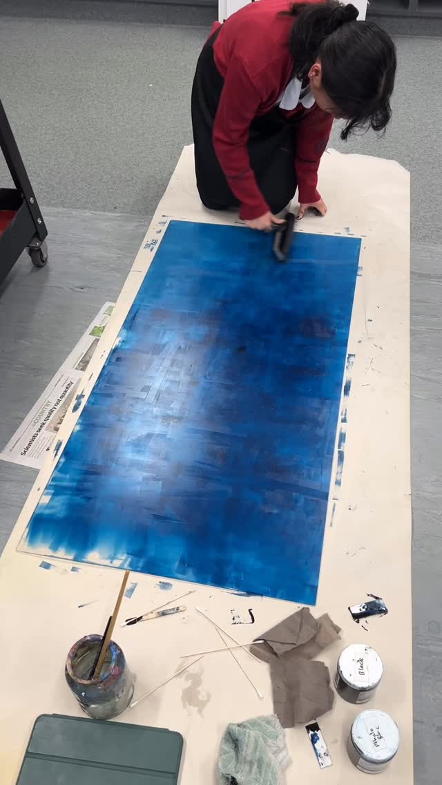 First test run of Emerald’s large scale monoprint for Yr13 Printmaking ...