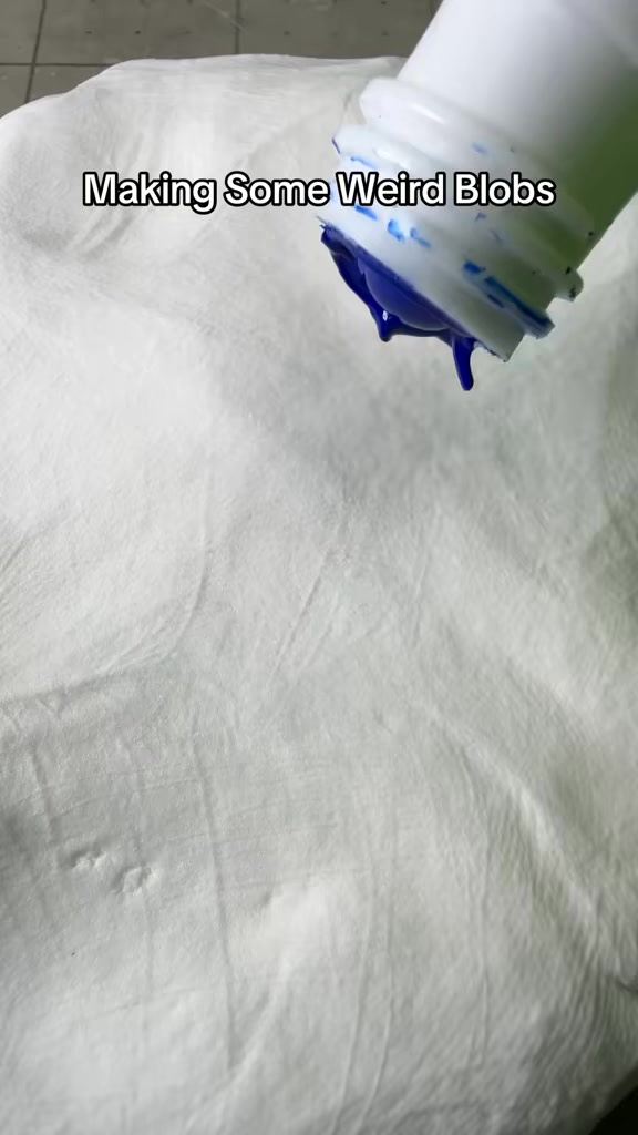 00077.Sculpting a blue bumpy blob with air dry and a small flocked blob ...