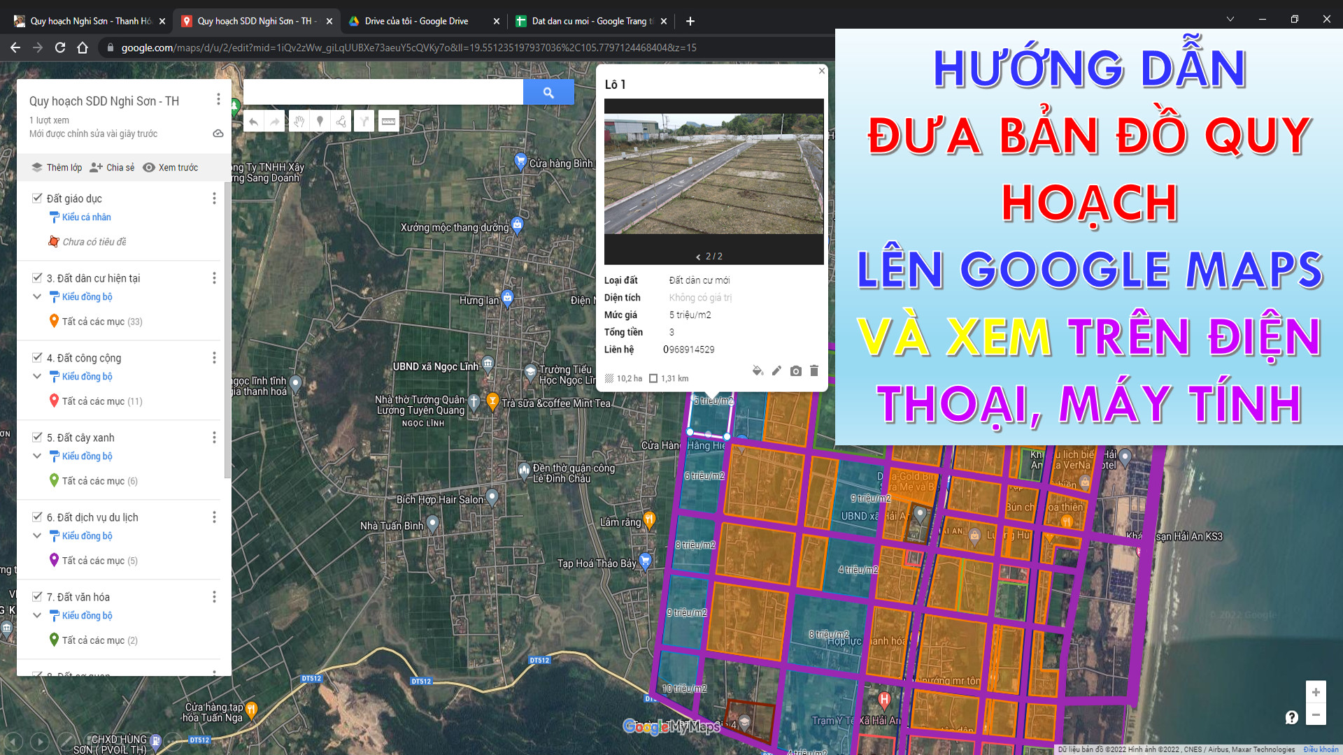 Hướng dẫn đưa bản đồ Quy hoạch - Bản đồ Địa chính lên Google Maps| Văn ...
