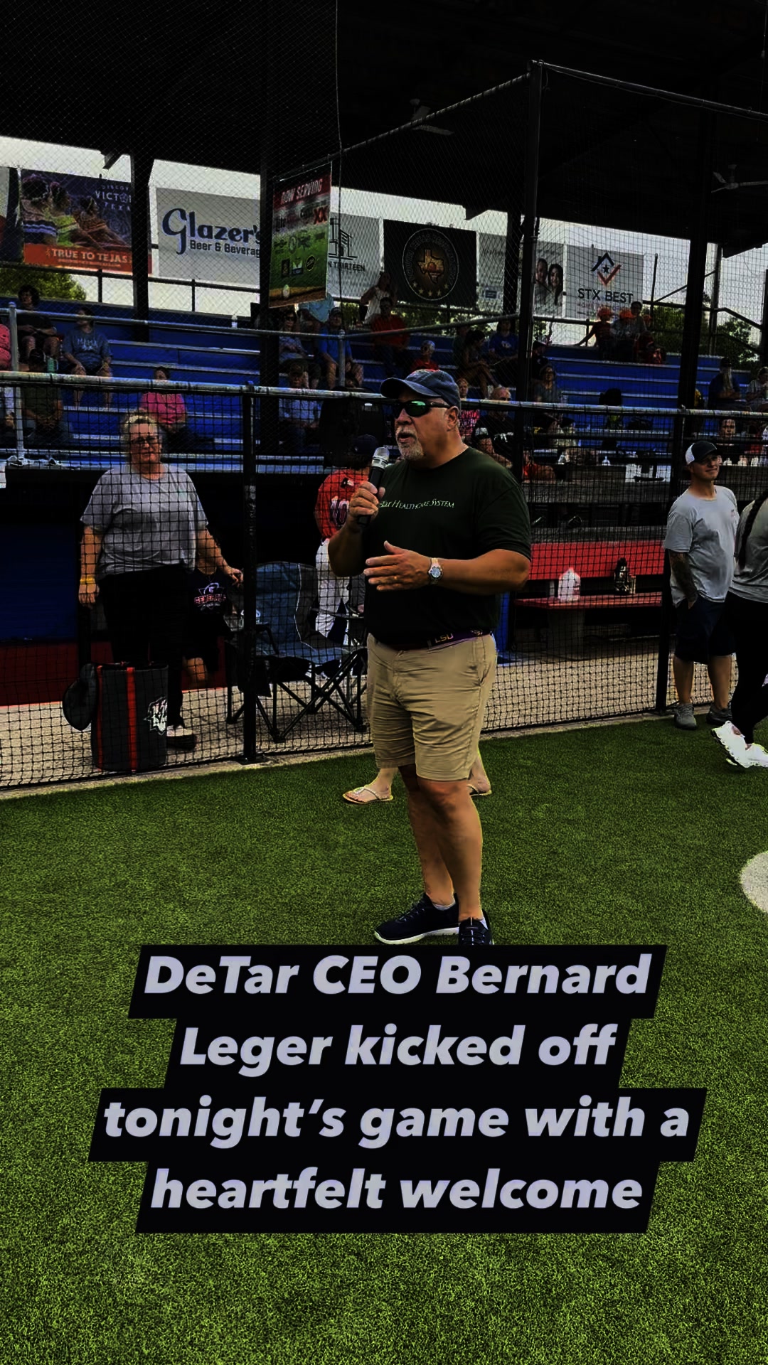 DeTar CEO Bernard Leger kicked off tonight’s game with a heartfelt ...