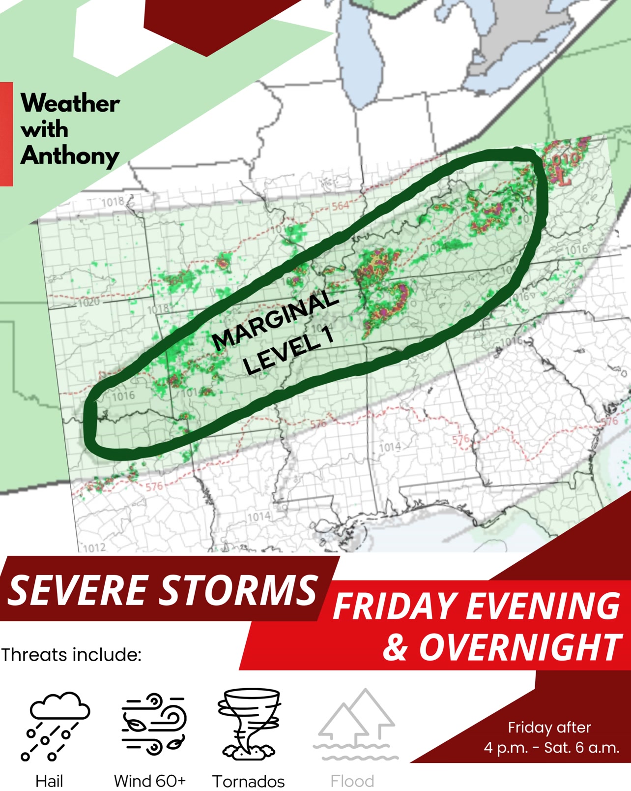FRIDAY'S SEVERE STORM SET-UP: There's a low risk of severe storms ...