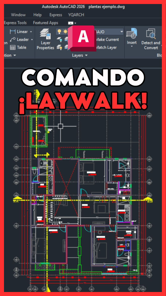 🔥 Hoy te enseñaré a usar el comando LAYWALK en AutoCAD para tener un ...