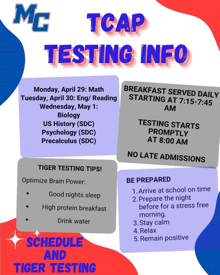 ONE Day Until TCAP Testing: Rest and Recharge We are on the eve of TCAP ...