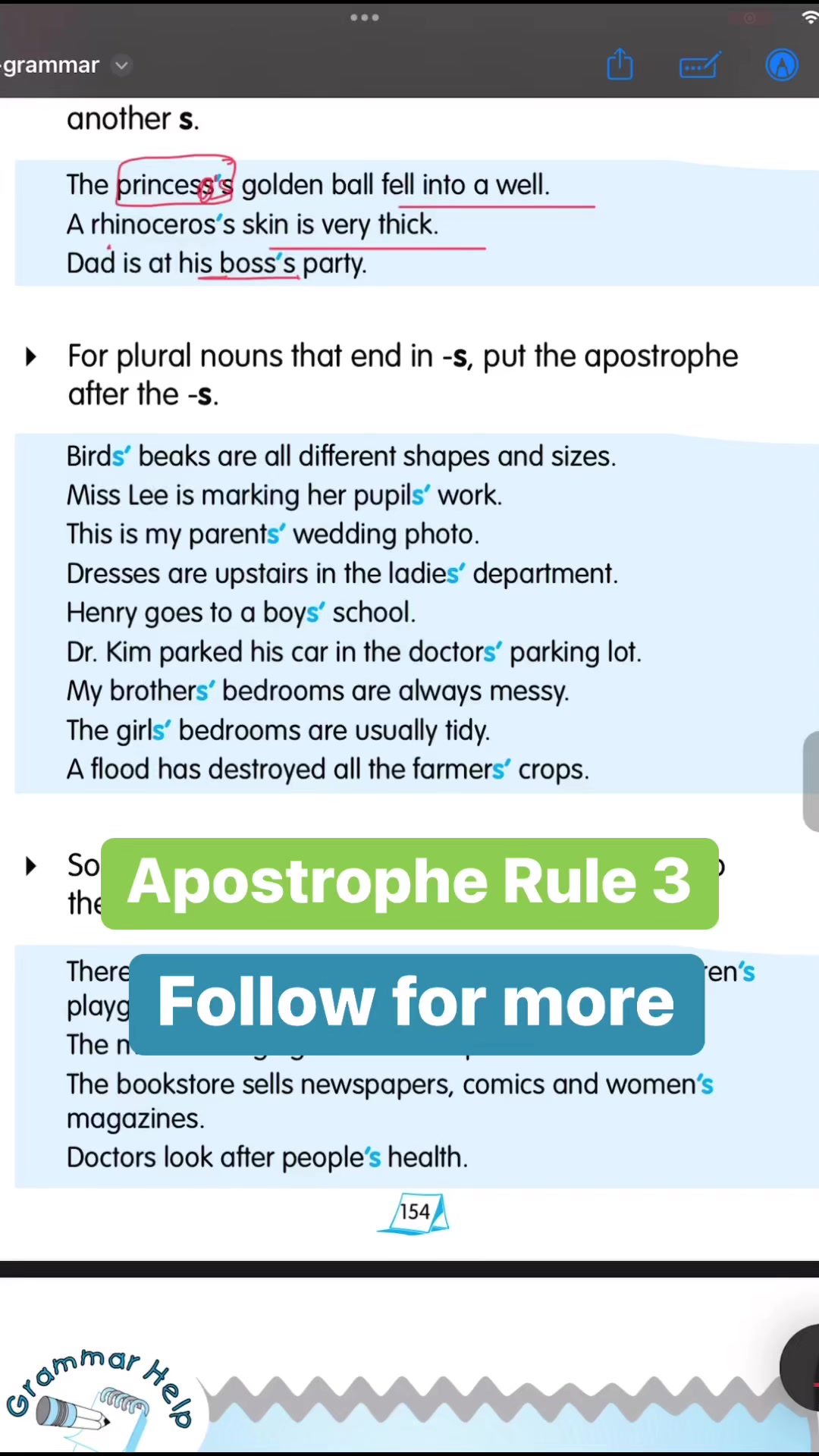 Apostrophe Rule 3 #reels #QuizTime #grammartips #grammar #English # ...