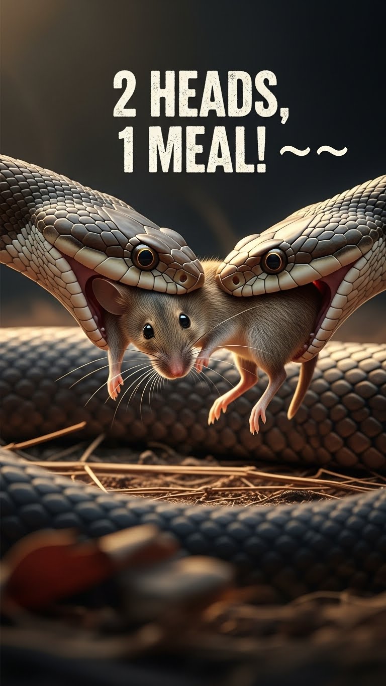 Photo inspiration: The Snake Fighting Itself Two Heads One Stomach But One Photo Inspiration