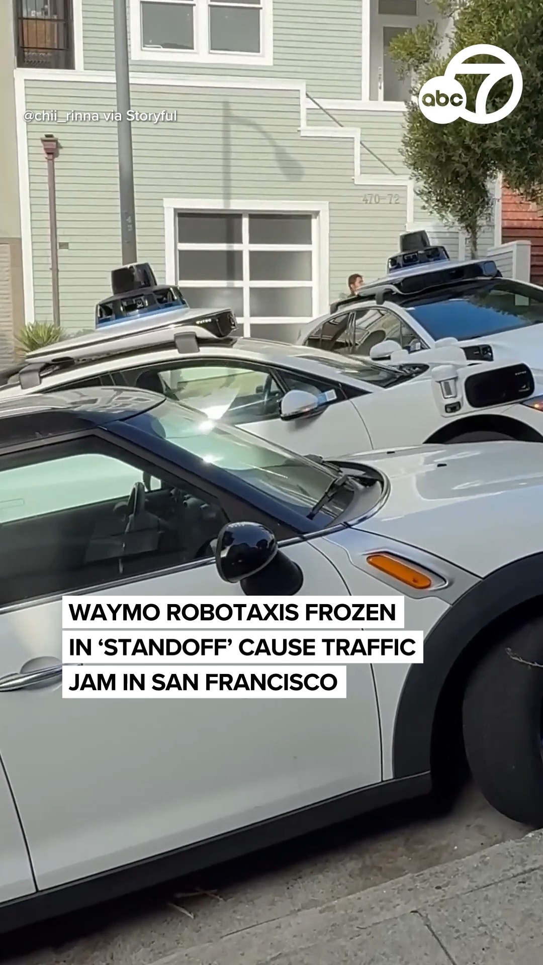 Three driverless Waymos were locked in a 
