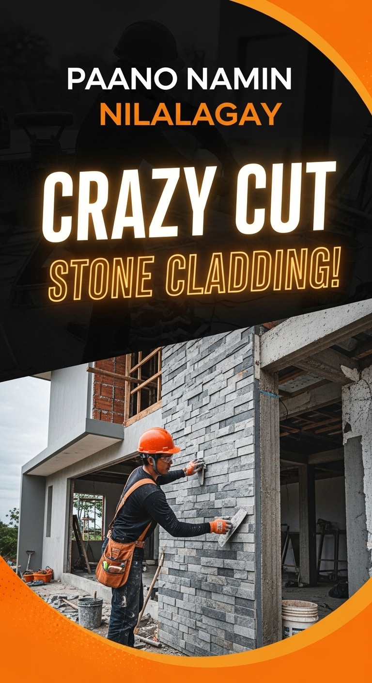 PAGLALAGAY NAMEN NG CRAZY CUT STONE CLADDING Sa vlog na ito ipapakita ...