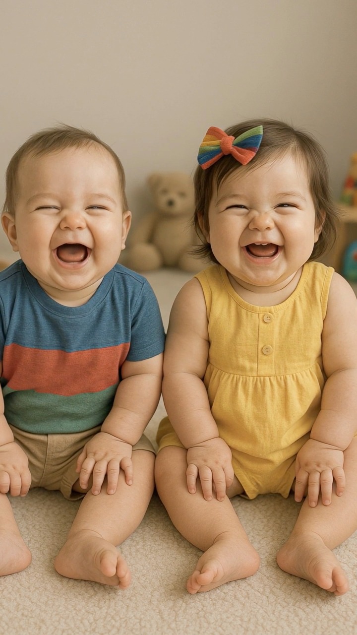 Cute little twins are so happy 😍💞 ️ | Wonderful Handmade | Facebook